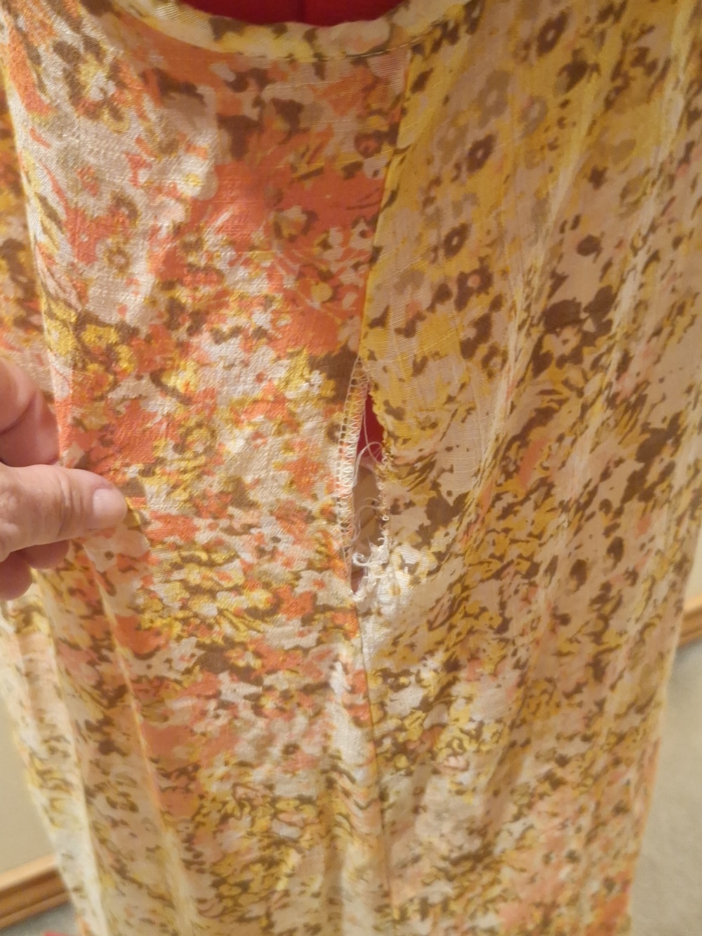 Mlle Gabrielle Red and Yellow Floral Halter Dress Size L - Picture 8 of 12